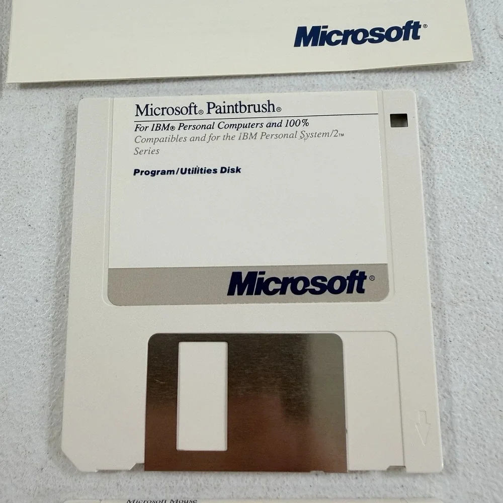Vintage Microsoft Mouse‎ & Paintbrush 3.5